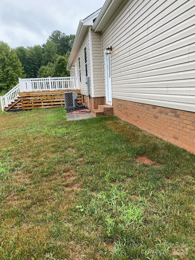 view of yard featuring a deck