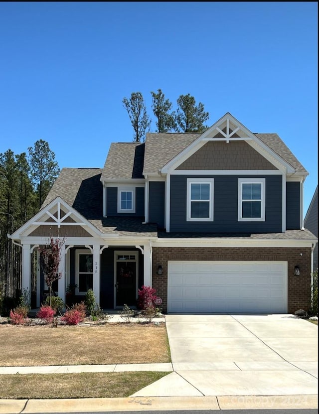 craftsman-style house with a garage