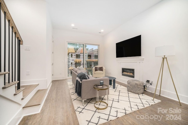 living room featuring light hardwood / wood-style floors