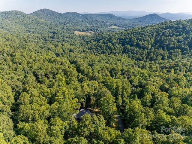 drone / aerial view with a mountain view