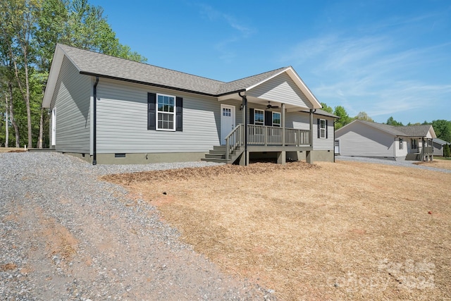 view of front of home featuring covered porch