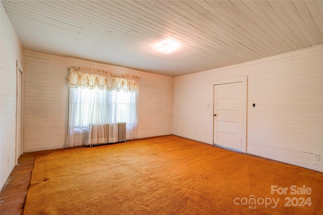 empty room featuring radiator