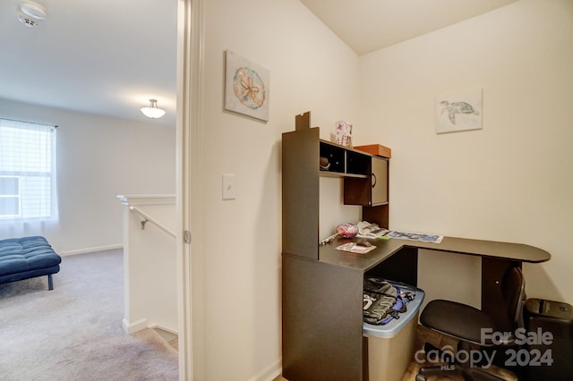 office featuring light colored carpet