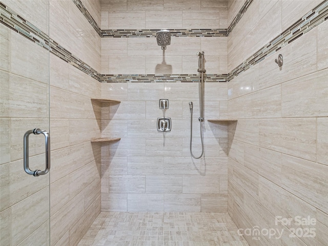 bathroom featuring walk in shower