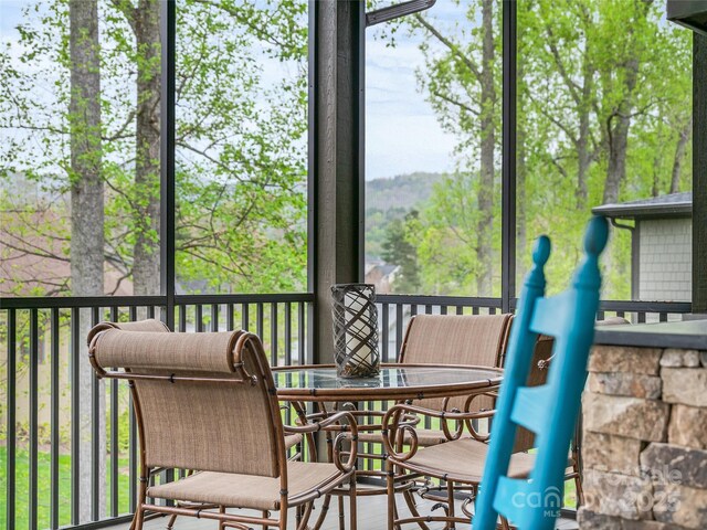 view of sunroom