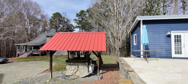 view of yard with a gazebo and a patio area