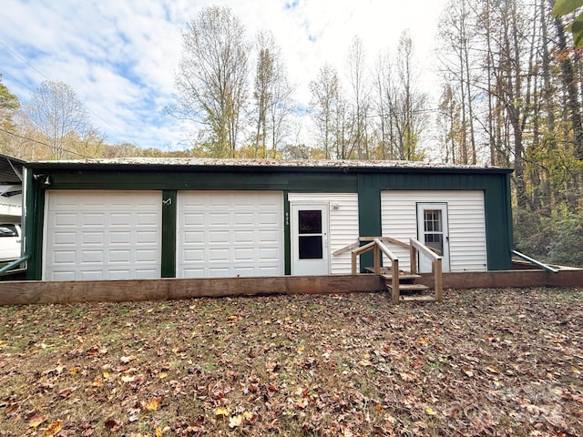 exterior space featuring a garage