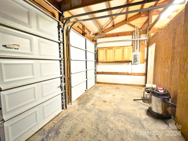 garage with electric panel