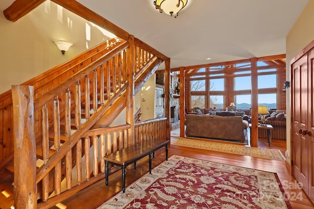 entryway with light wood-type flooring