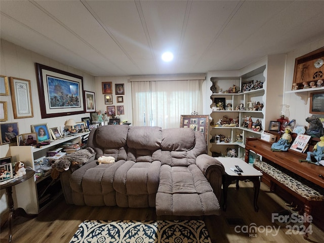 living room featuring wood-type flooring