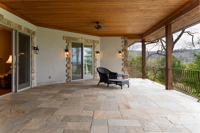 view of patio / terrace with ceiling fan