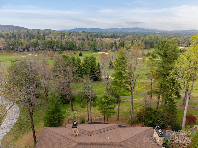 bird's eye view featuring a mountain view