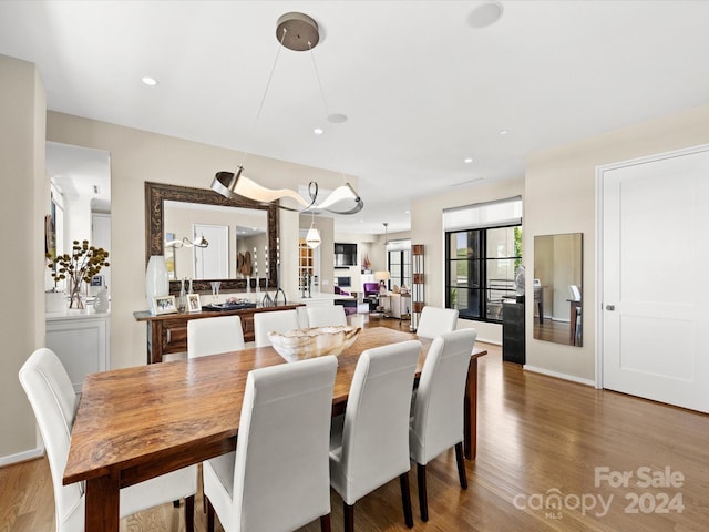 dining room featuring hardwood / wood-style flooring