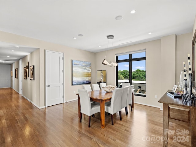 dining room featuring light hardwood / wood-style floors