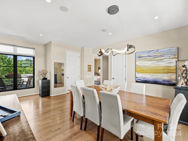 dining area featuring light hardwood / wood-style floors