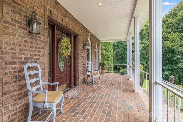 view of patio featuring covered porch