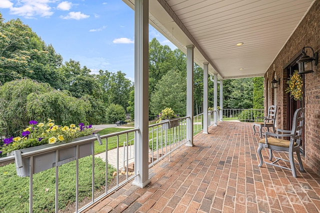 view of patio / terrace featuring covered porch