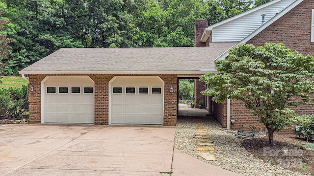 view of garage