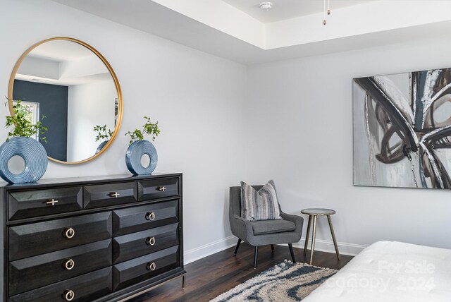 bedroom featuring dark hardwood / wood-style flooring