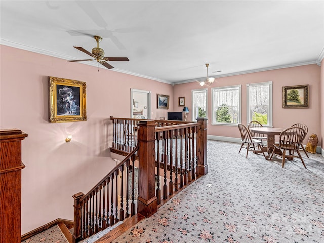 interior space with crown molding