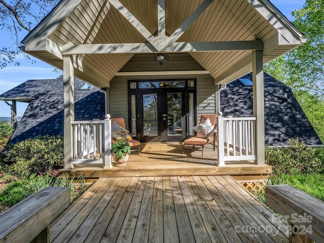 deck featuring french doors