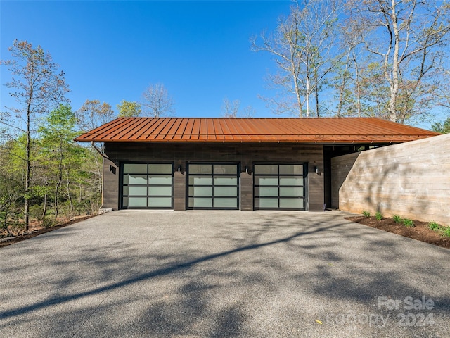 view of garage