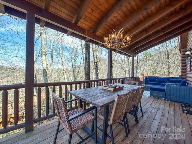 deck featuring an outdoor hangout area