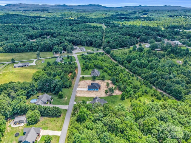 bird's eye view with a mountain view