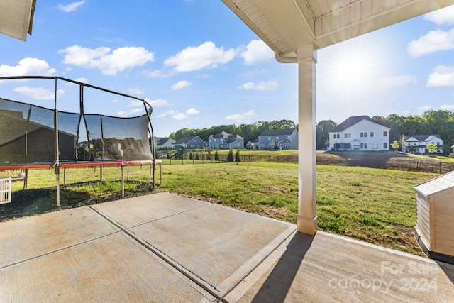 view of patio featuring a trampoline