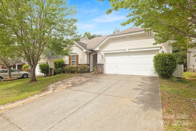 ranch-style home with a garage