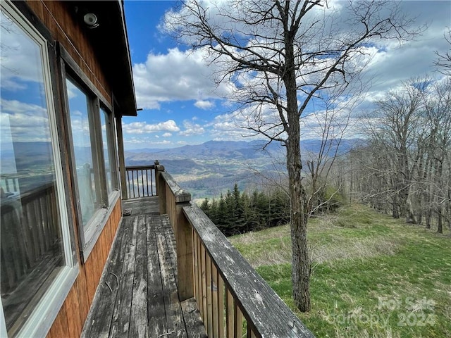 balcony with a mountain view