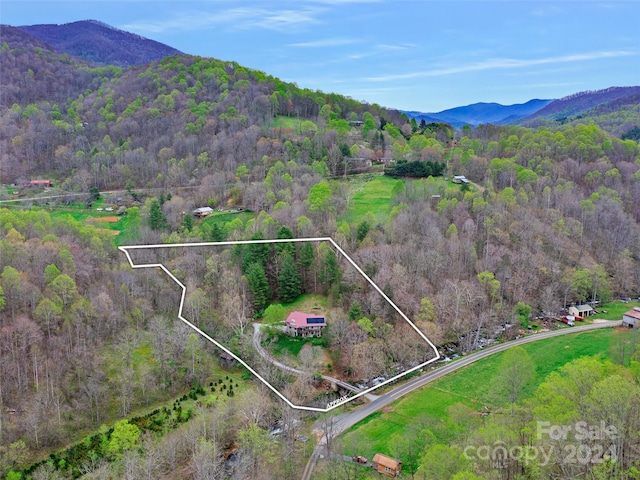 aerial view featuring a mountain view