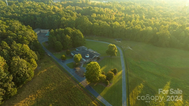 aerial view with a rural view