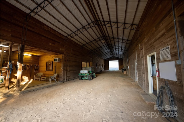 view of stable with a wall mounted air conditioner