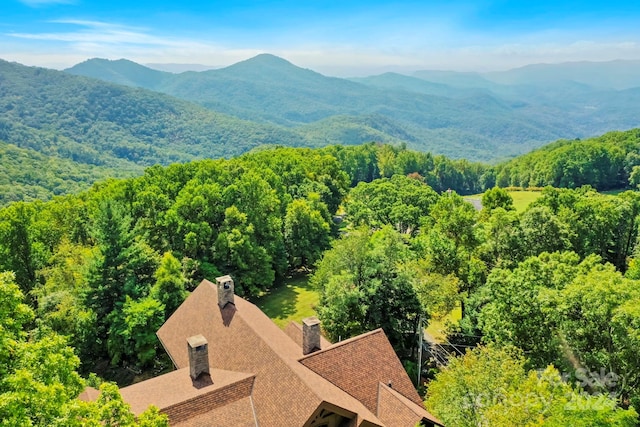 691 Dogwood Ln, Blowing Rock, NC 28605 - drone / aerial view featuring a forest view and a mountain view