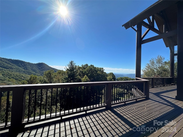 691 Dogwood Ln, Blowing Rock, NC 28605 - wooden deck with a mountain view