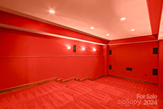 691 Dogwood Ln, Blowing Rock, NC 28605 - carpeted cinema with baseboards and recessed lighting