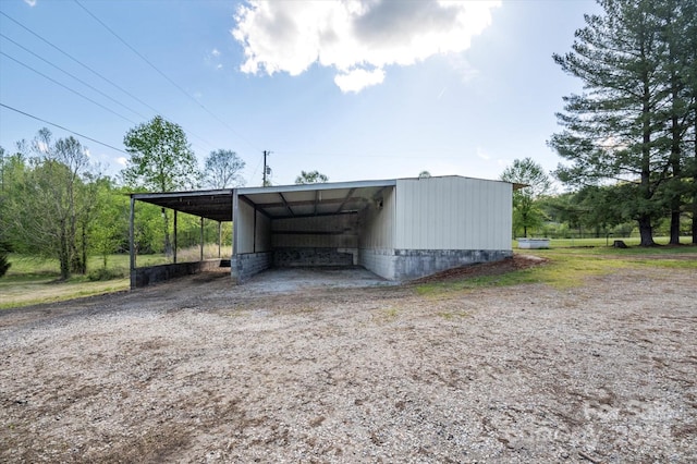 garage with a carport