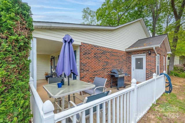 view of patio / terrace featuring a grill