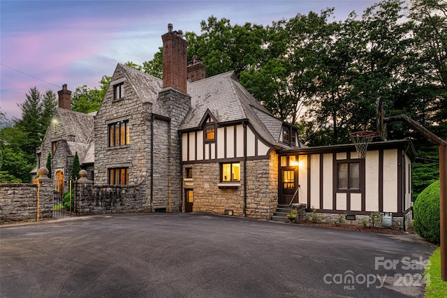 view of tudor home