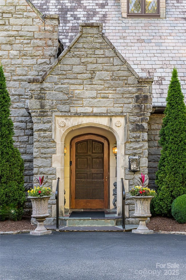 436 Vanderbilt Rd, Asheville, NC 28803 - view of exterior entry with stone siding