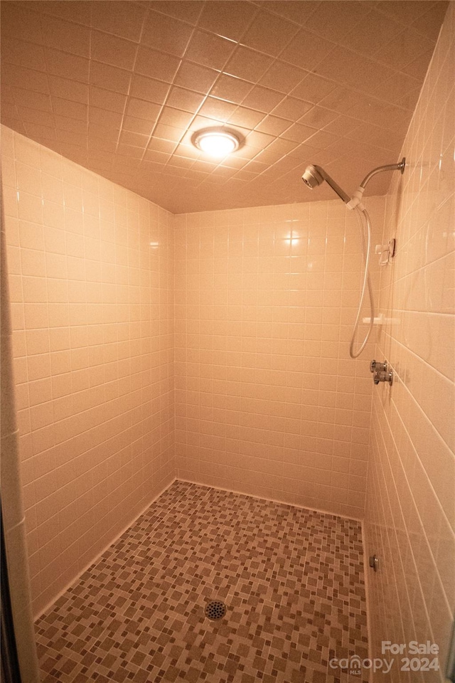 bathroom featuring tiled shower