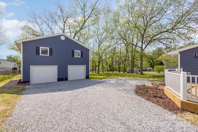 view of garage