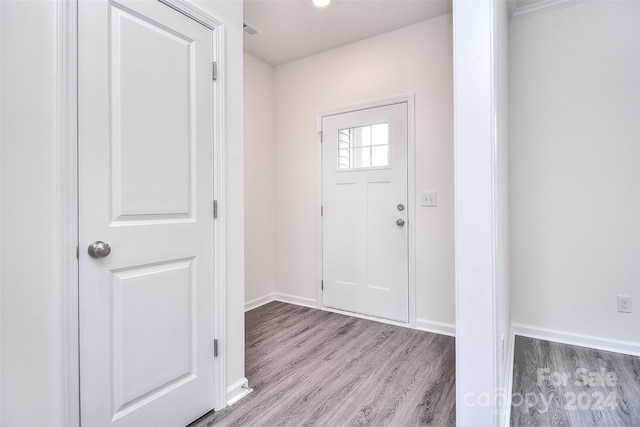 foyer featuring light hardwood / wood-style flooring