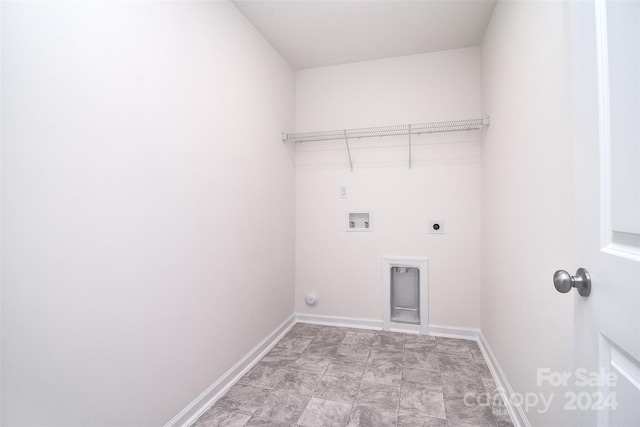 washroom with light tile patterned flooring, electric dryer hookup, and washer hookup