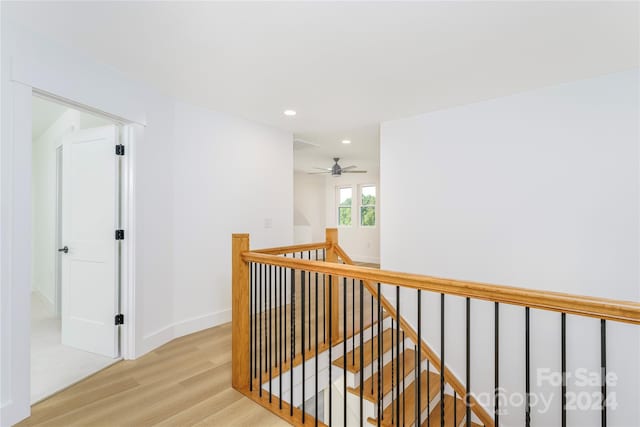 hall featuring light hardwood / wood-style flooring