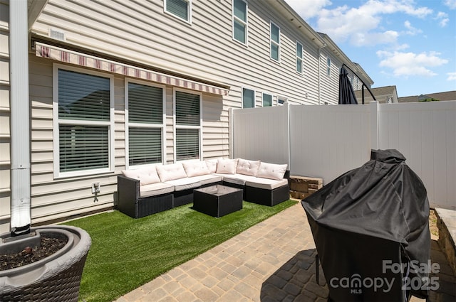 view of patio featuring outdoor lounge area