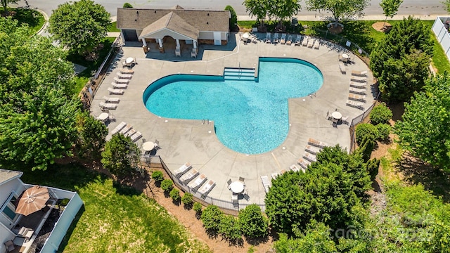 view of pool with a patio area