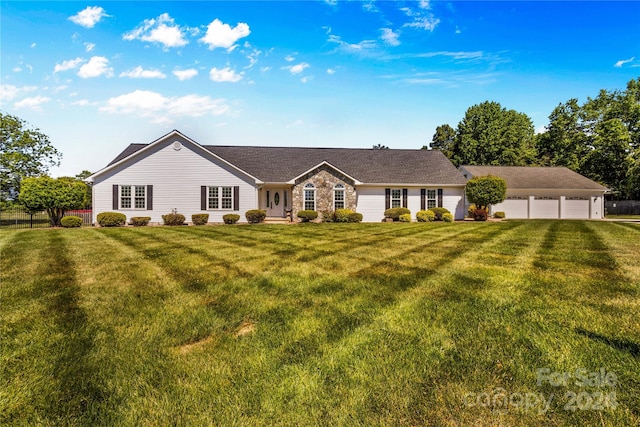 ranch-style house with a front yard