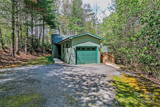 view of garage